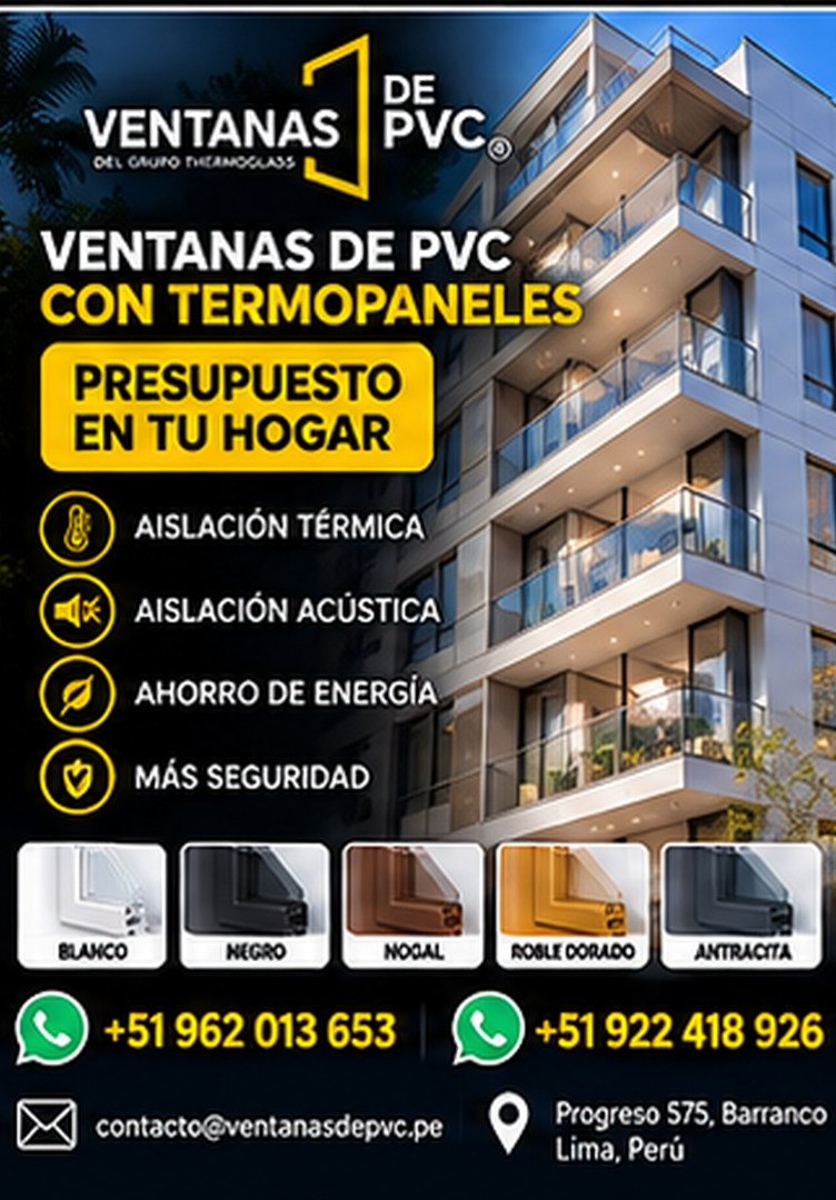 Ventanas de PVC con termopaneles para edificios